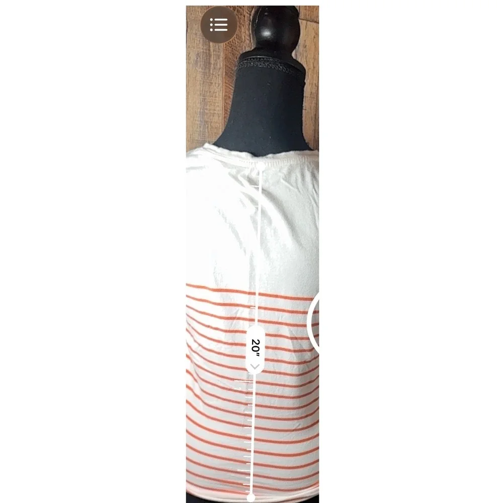 Michael Kors Womens XS T-Shirt Orange Striped Embellished Logo Tee‎